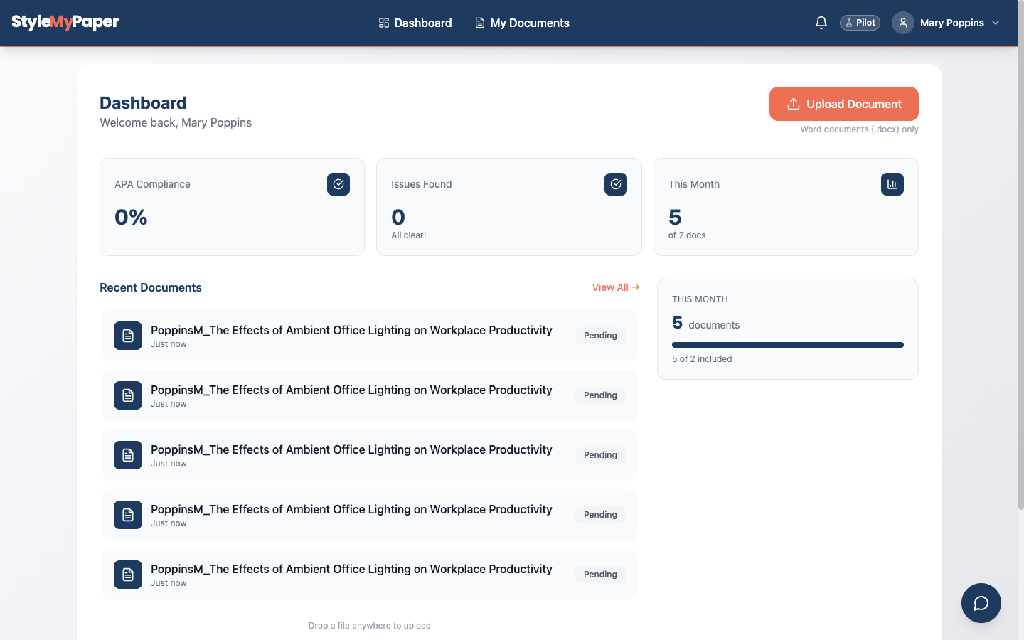 Upload your document